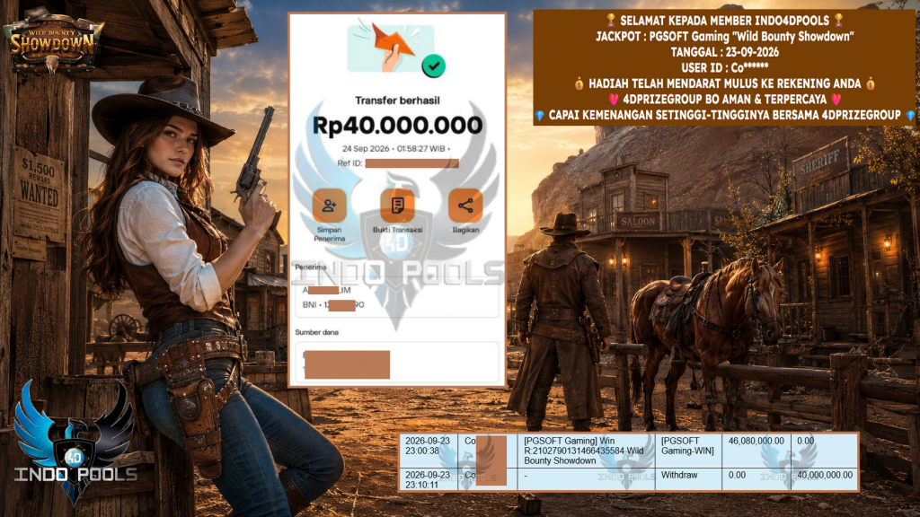 INDO4DPOOLS JACKPOT PGSOFT Gaming “Wild Bounty Showdown” ‎‎‏‏‎‎‏‏Rp 40.000.000,- LUNAS