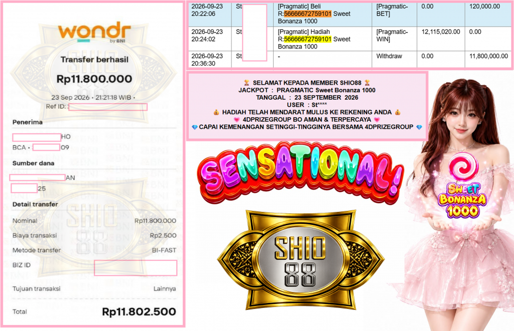 SHIO88 JACKPOT PRAGMATIC “Sweet Bonanza 1000″‎‏‏‎‎ Rp11.800.000,- LUNAS