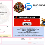 SHIO4DP JACKPOT SINGAPORE 4D (SELASA & JUMAT OFF) “2131”‎‏‏‎ Rp2.000.000,- LUNAS