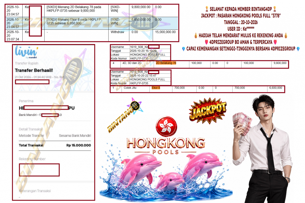 BINTANG4DP JACKPOT PASARAN HONGKONG POOLS FULL “3778” Rp 15.000.000,- LUNAS