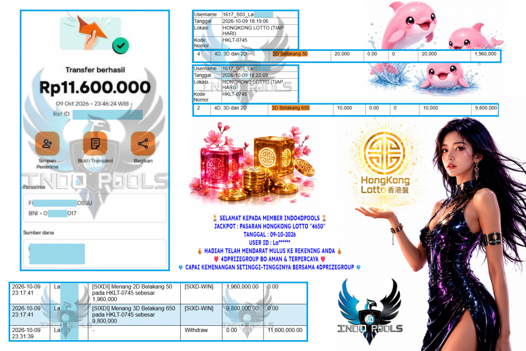 INDO4DPOOLS JACKPOT PASARAN HONGKONG LOTTO “4650” Rp 11.600.000,- LUNAS