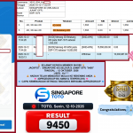 SHIO88 JACKPOT SINGAPORE 4D (SELASA & JUMAT OFF) “9450”‎‏‏‎ Rp10.000.987,- LUNAS