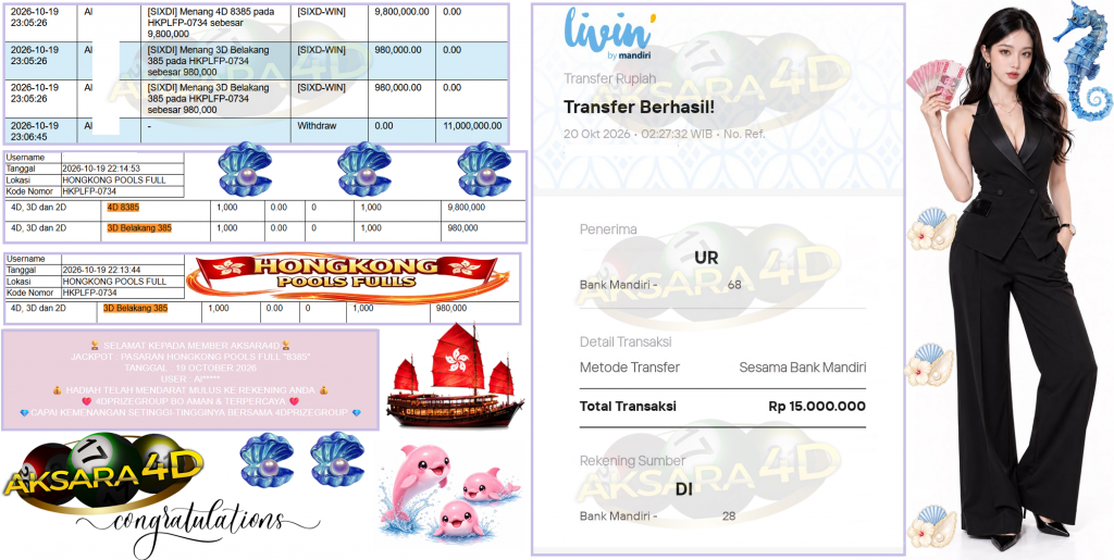 AKSARA4D JACKPOT PASARAN HONGKONG POOLS FULL “8385” Rp15.000.000,- LUNAS
