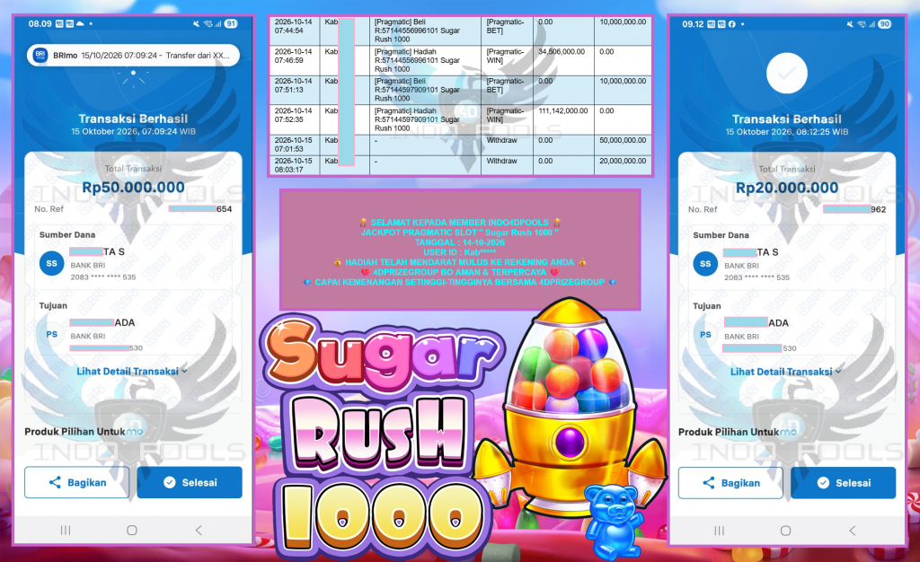 INDO4DPOOLS JACKPOT PRAGMATIC “Sugar Rush 1000″‎‏‏‎‎ Rp 70.000.000,- LUNAS